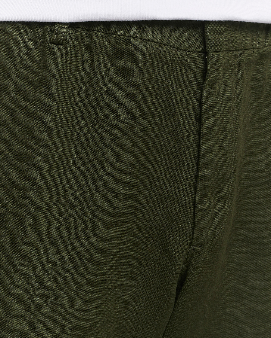 Hombres | Pantalones | NN07 | Billie Linen Drawstring Trousers Rosin Green