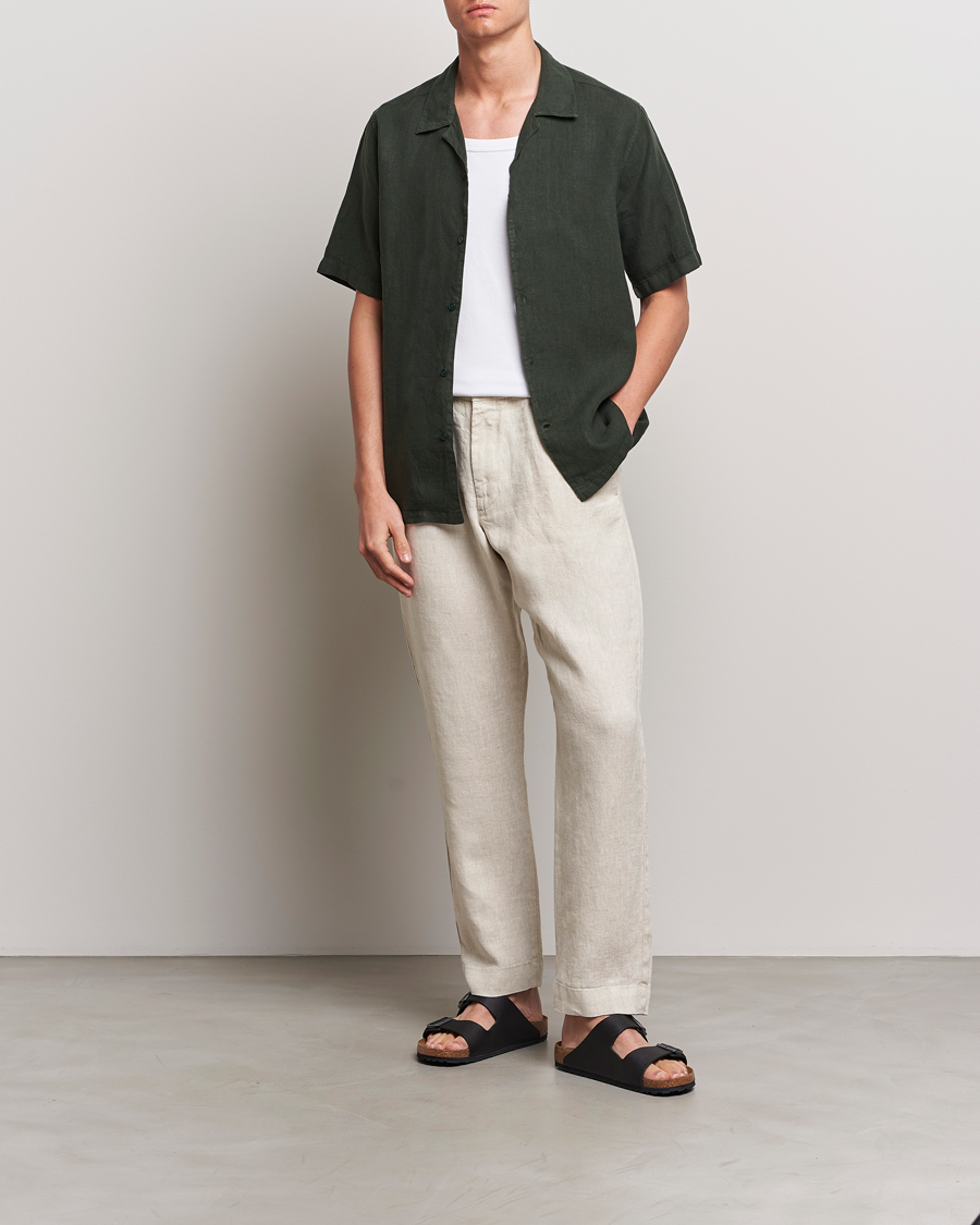 Hombres | Pantalones | NN07 | Billie Linen Drawstring Trousers Oat