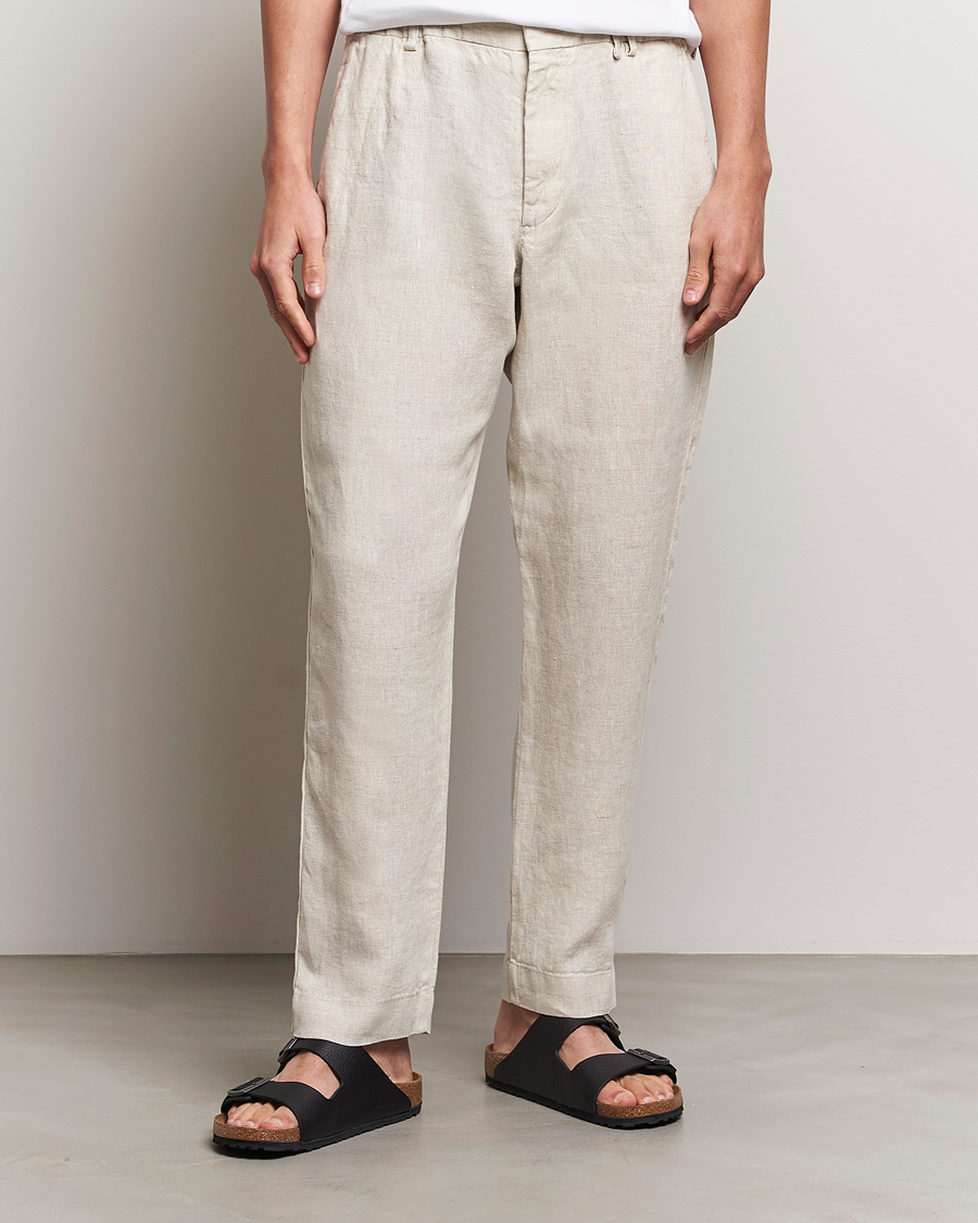 Hombres | Pantalones de lino | NN07 | Billie Linen Drawstring Trousers Oat