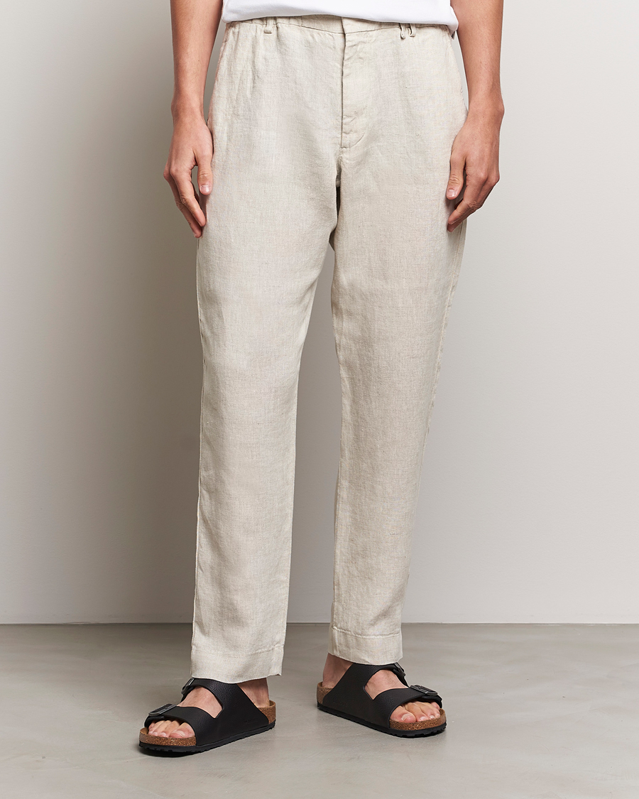 Hombres | Pantalones | NN07 | Billie Linen Drawstring Trousers Oat