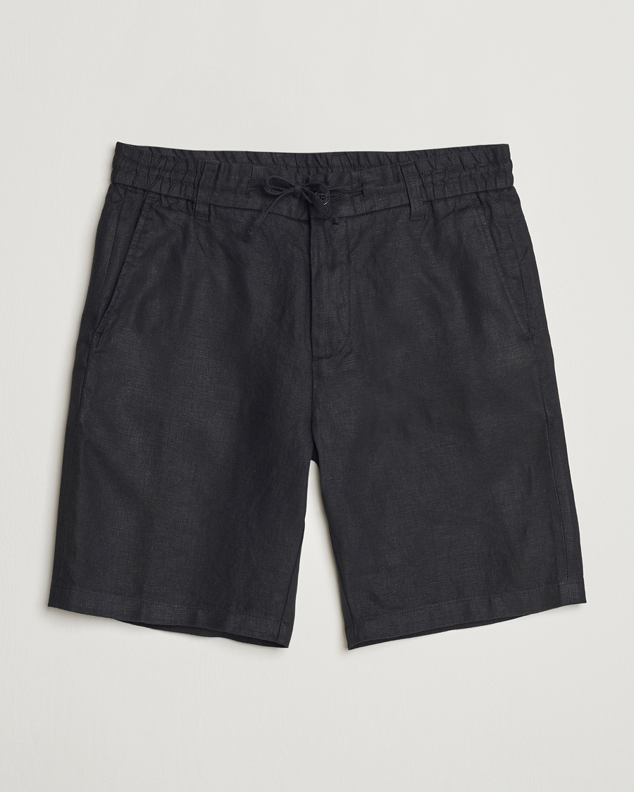 Hombres | Pantalones cortos | NN07 | Seb Linen Drawstring Shorts Black