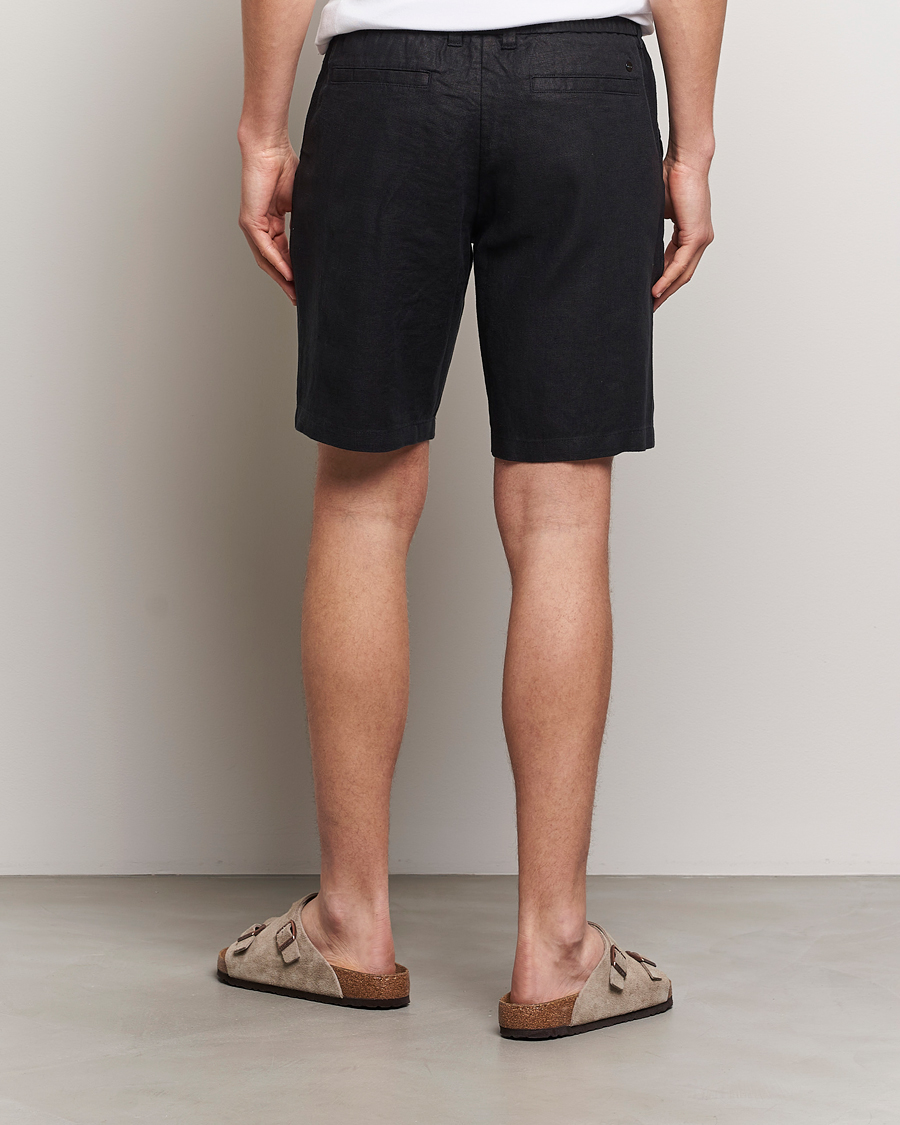 Hombres | Pantalones cortos | NN07 | Seb Linen Drawstring Shorts Black