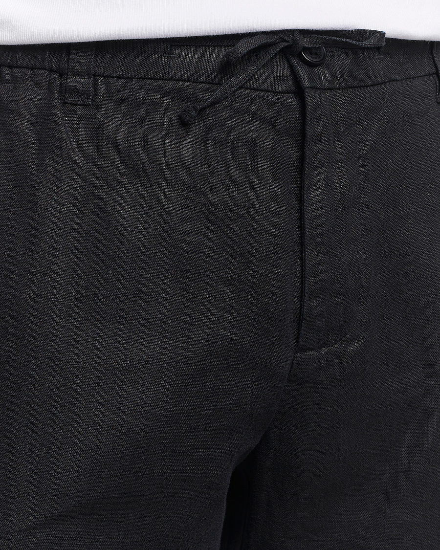 Hombres | Pantalones cortos | NN07 | Seb Linen Drawstring Shorts Black