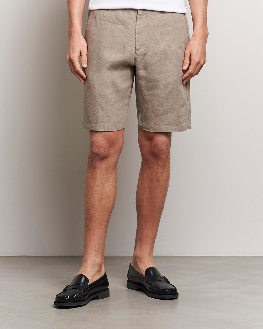 Hombres |  | NN07 | Crown Linen Shorts Greige
