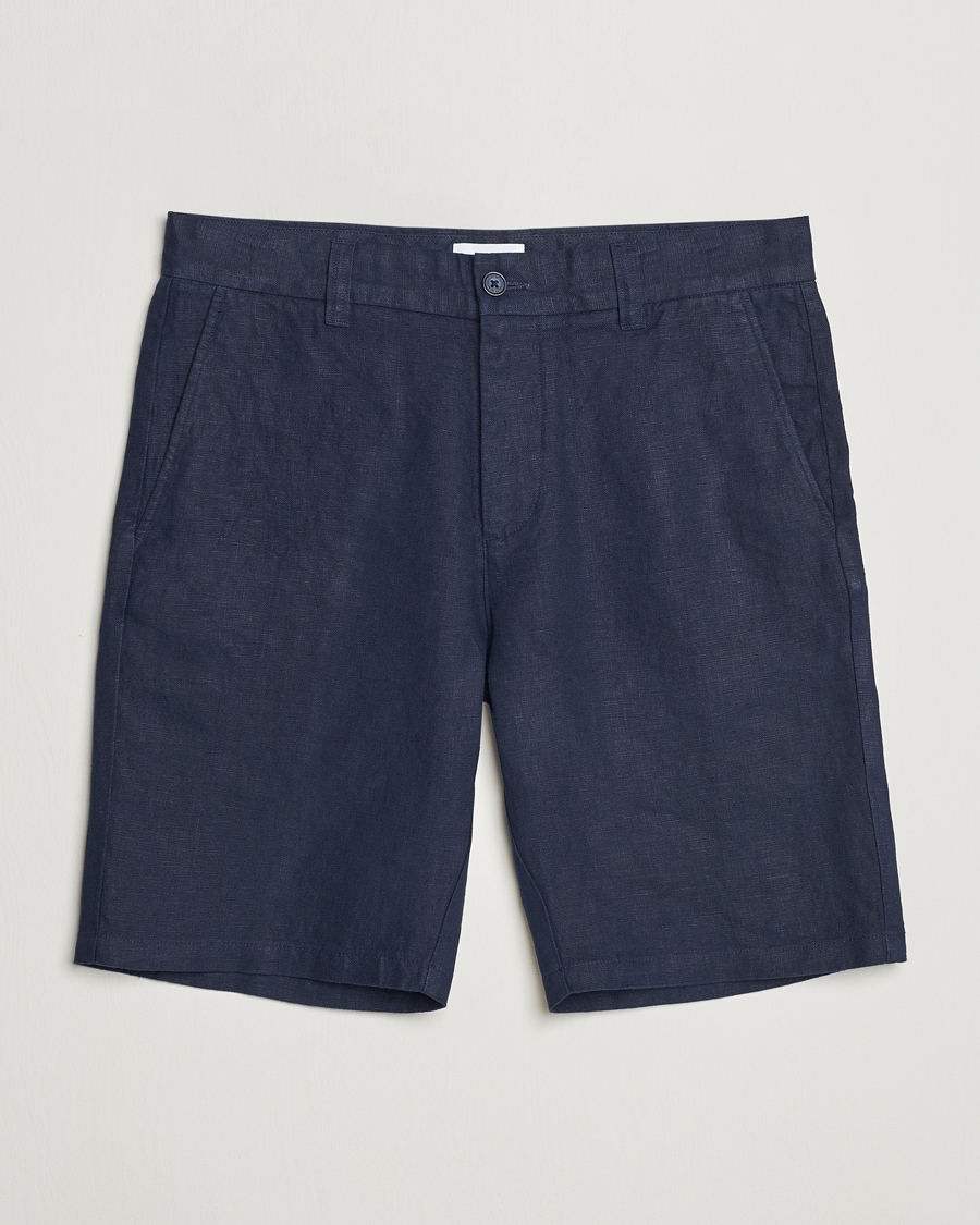 Hombres | Pantalones cortos | NN07 | Crown Linen Shorts Navy Blue