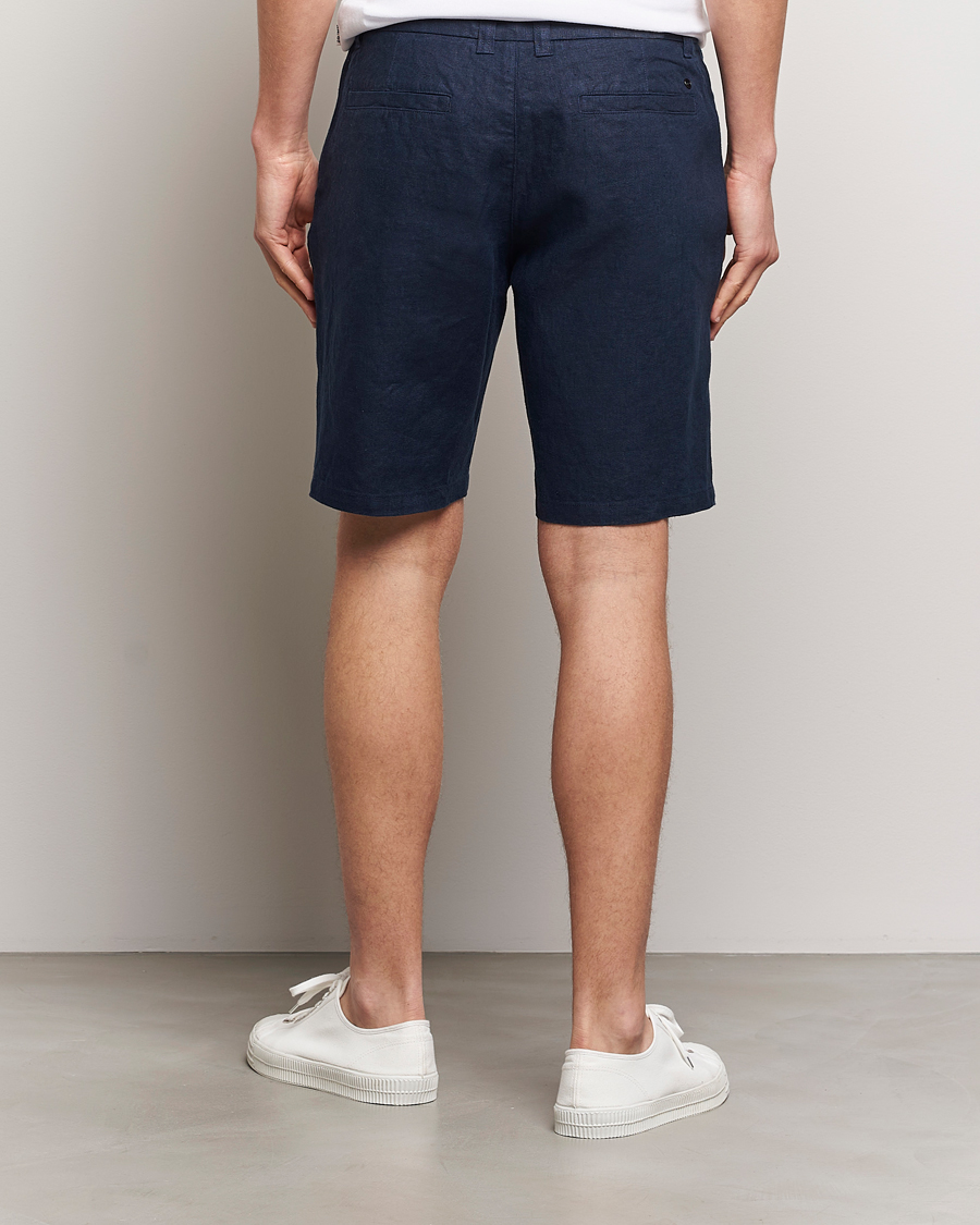 Hombres | Pantalones cortos | NN07 | Crown Linen Shorts Navy Blue