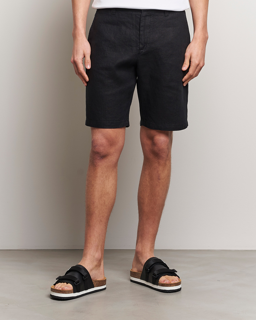 Hombres | Pantalones cortos de lino | NN07 | Crown Linen Shorts Black