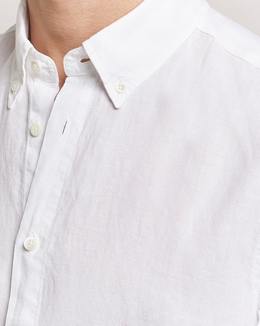 Hombres | Camisas | NN07 | Arne Linen Short Sleeve Shirt White