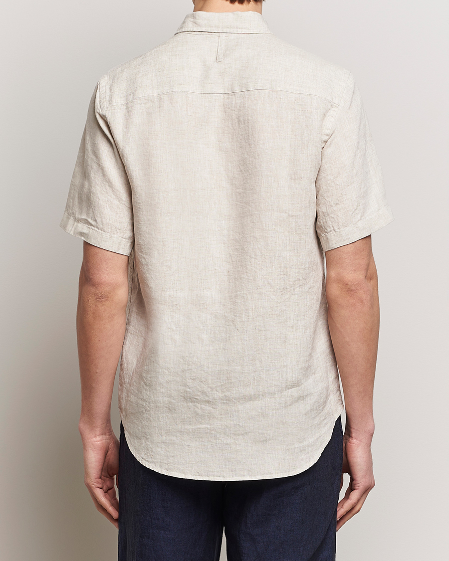 Hombres | Camisas | NN07 | Arne Linen Short Sleeve Shirt Oat
