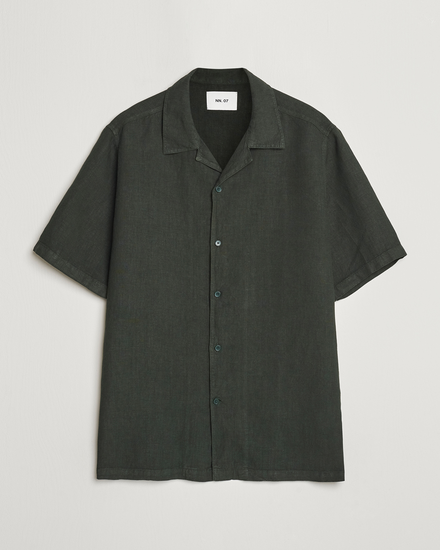 Hombres | Camisas | NN07 | Julio Linen Resort Shirt Rosin Green