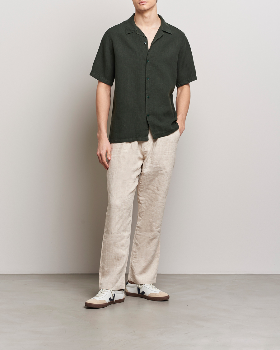 Hombres | Camisas | NN07 | Julio Linen Resort Shirt Rosin Green