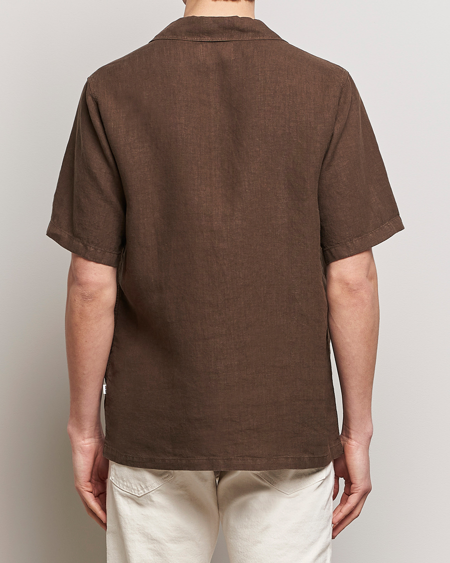 Hombres | Camisas | NN07 | Julio Linen Resort Shirt Cocoa Brown