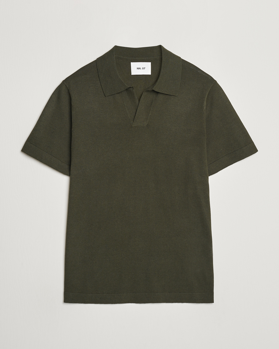 Hombres | Polos | NN07 | Ryan Cotton/Linen Polo Rosin Green