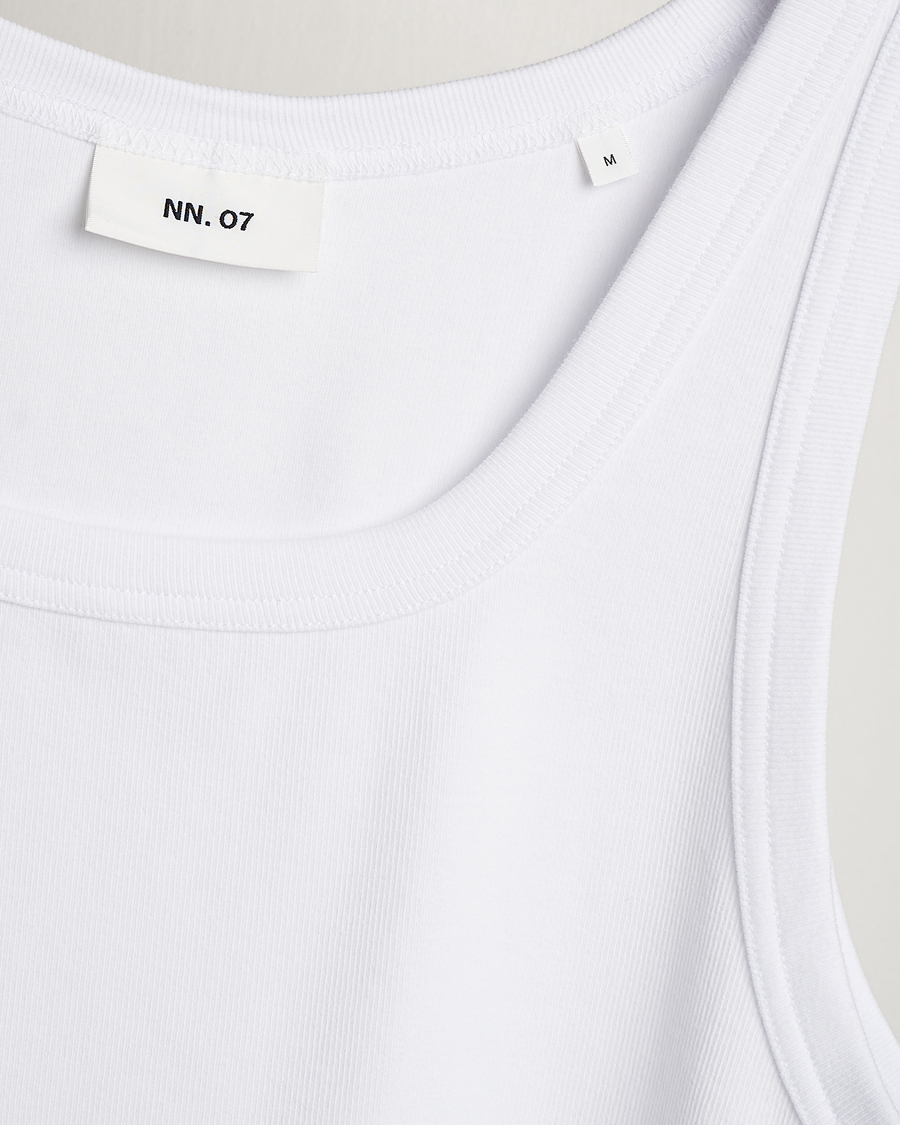 Hombres | Camisetas de lino | NN07 | Mick Tank Top White