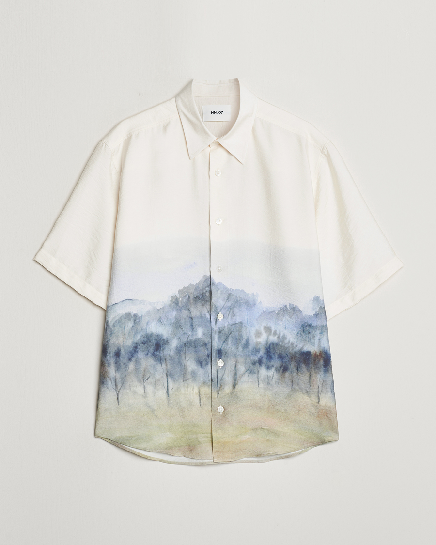 Hombres | Camisas | NN07 | Quinsy Printed Short Sleeve Shirt White Multi