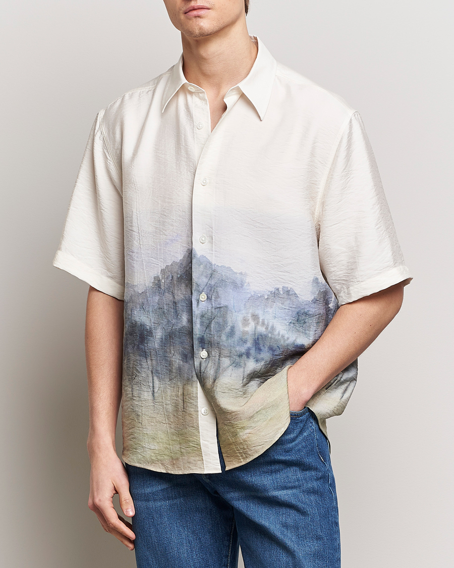 Hombres | Camisas de manga corta | NN07 | Quinsy Printed Short Sleeve Shirt White Multi