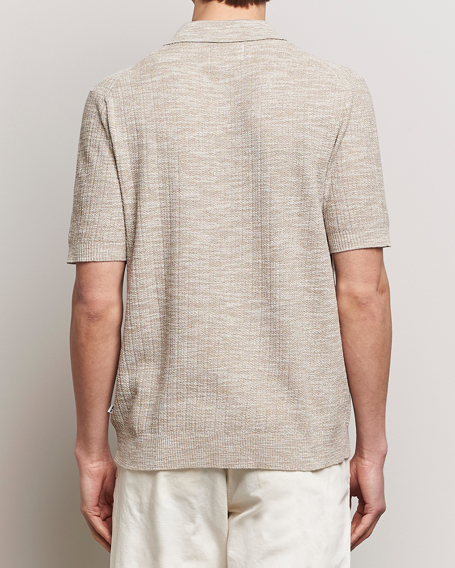 Hombres | Camisas | NN07 | Nolan Knitted Shirt Sleeve Shirt Greige Melange