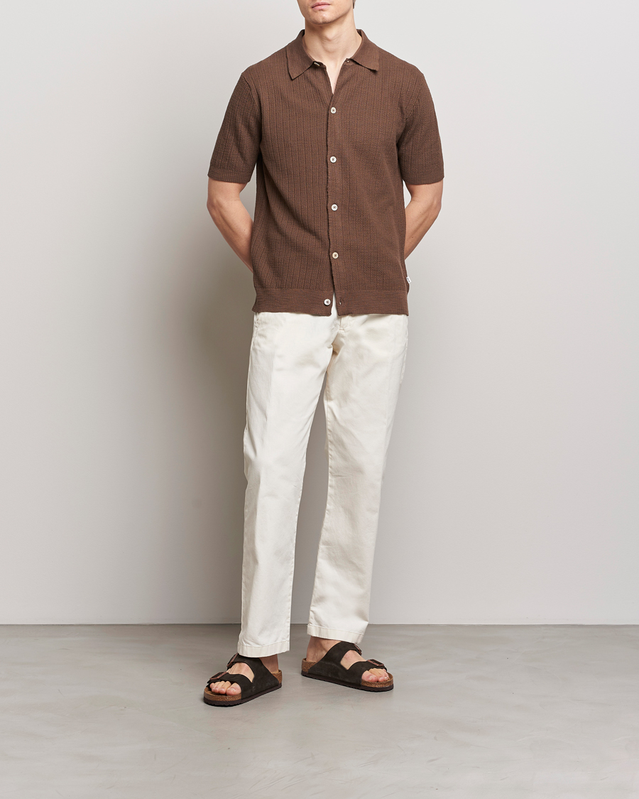 Hombres | Camisas | NN07 | Nolan Knitted Shirt Sleeve Shirt Cocoa Brown