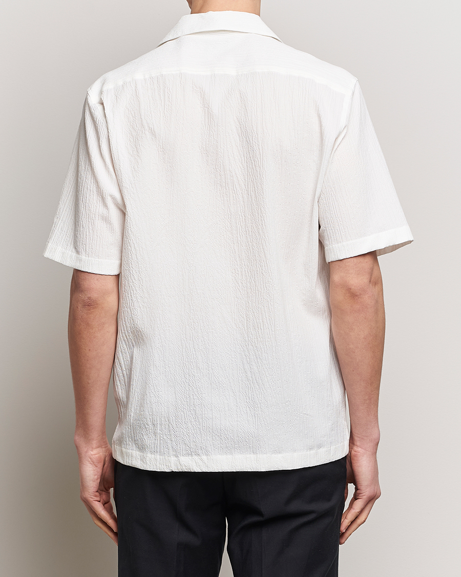 Hombres | Camisas | Oscar Jacobson | Hanks Reg Seersucker Shirt White