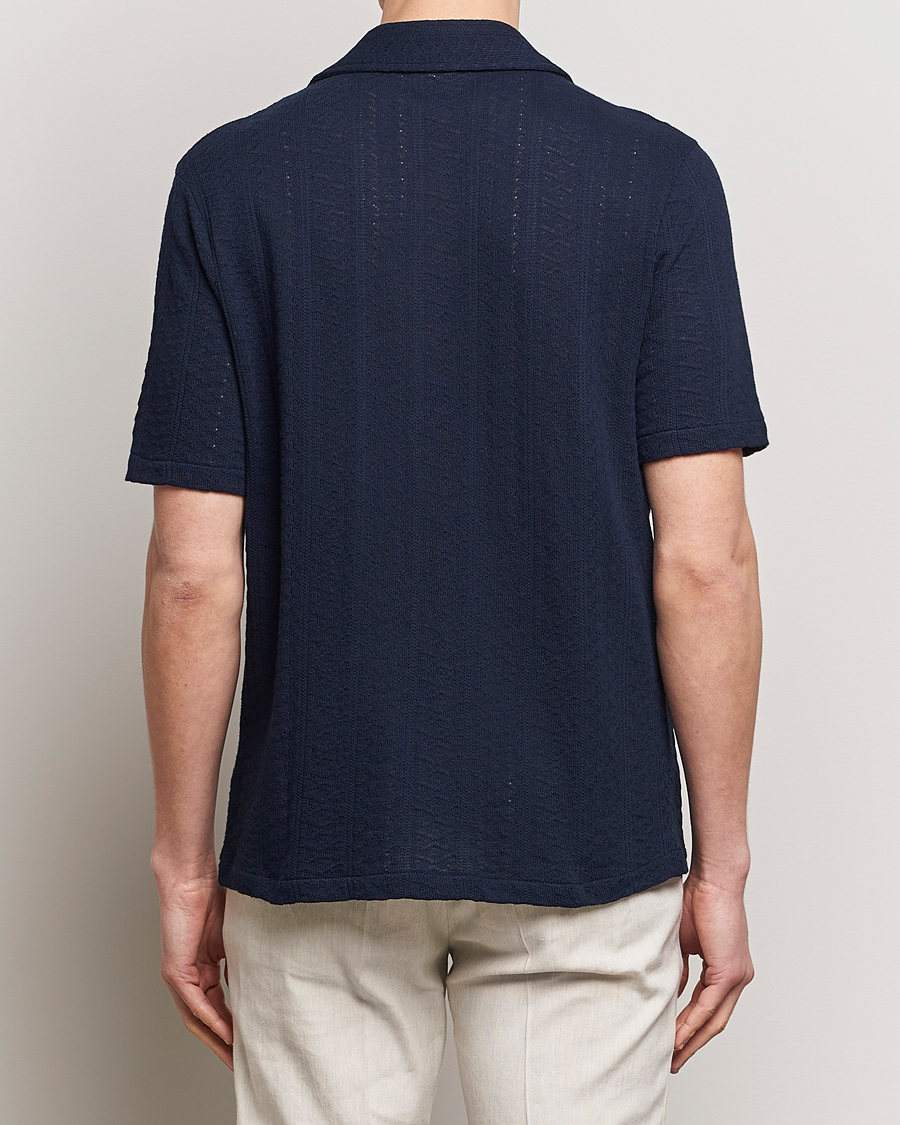 Hombres | Camisas | Oscar Jacobson | Mattis Reg Knitted Shirt Navy