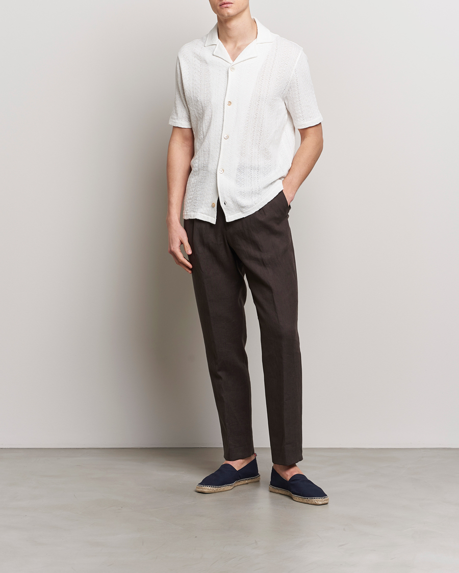 Hombres | Camisas | Oscar Jacobson | Mattis Reg Knitted Shirt White