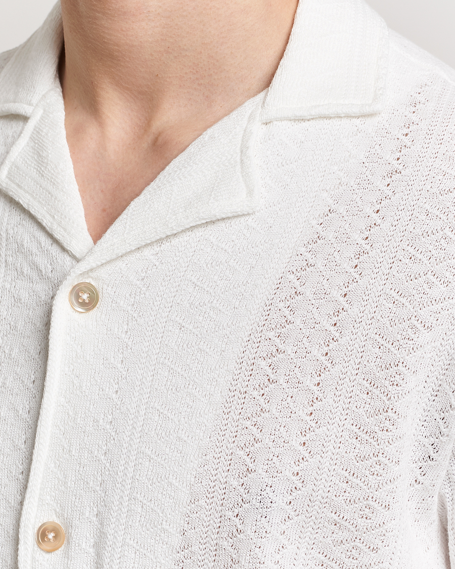 Hombres | Camisas | Oscar Jacobson | Mattis Reg Knitted Shirt White