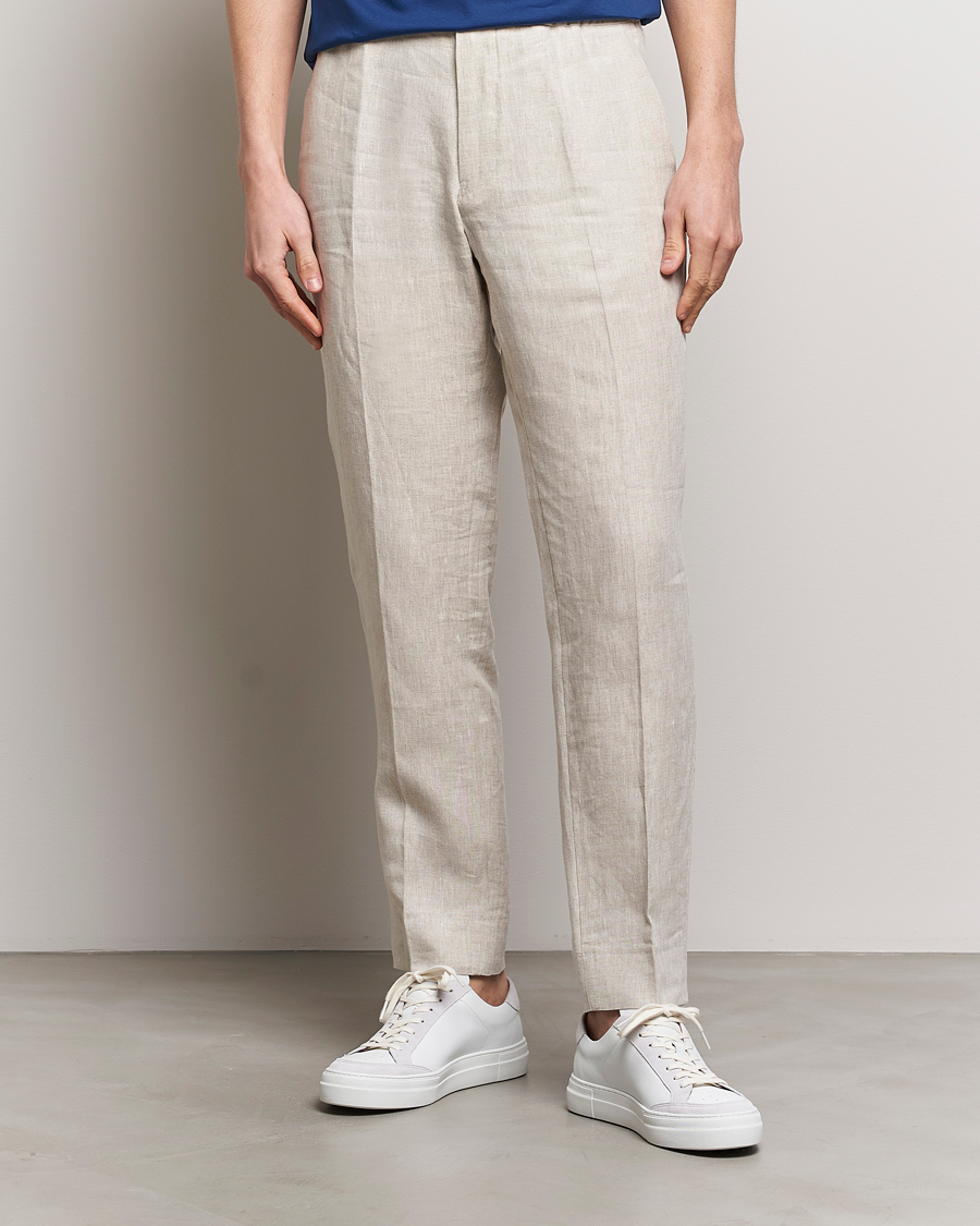 Hombres | Pantalones de lino | J.Lindeberg | Soren Linen Pants Safari Beige
