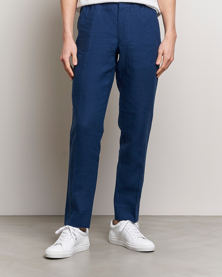 Hombres | Pantalones de lino | J.Lindeberg | Soren Linen Pants Estate Blue
