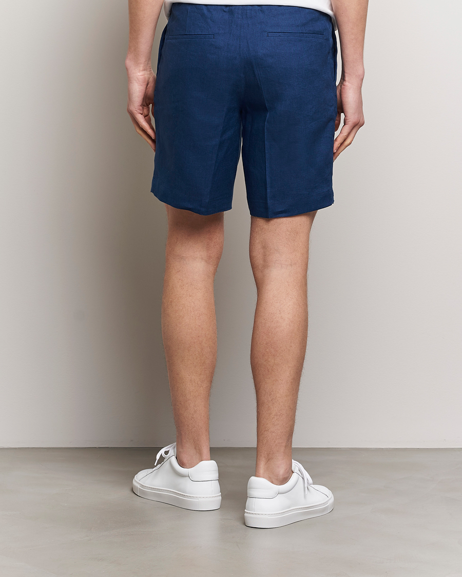 Hombres | Pantalones cortos | J.Lindeberg | Baron Linen Shorts Estate Blue