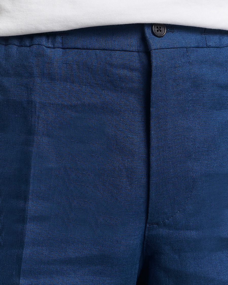 Hombres | Pantalones cortos | J.Lindeberg | Baron Linen Shorts Estate Blue