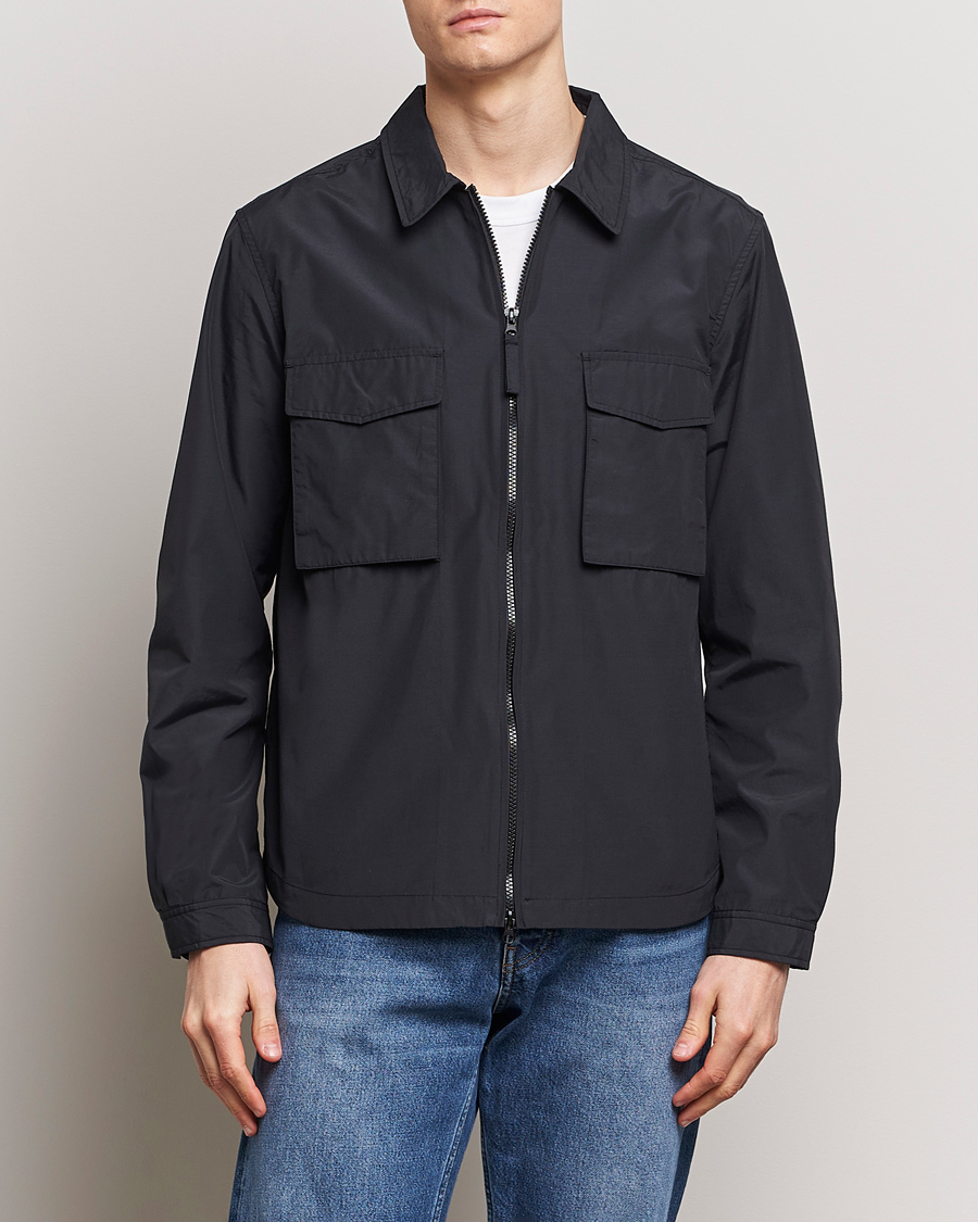 Hombres | Camisas | A Day's March | Buxton Nylon Overshirt Black