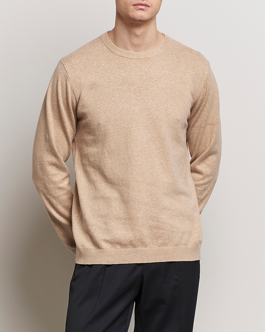 Hombres | A Day's March | A Day's March | Alagon Cotton/Linen Crew Khaki