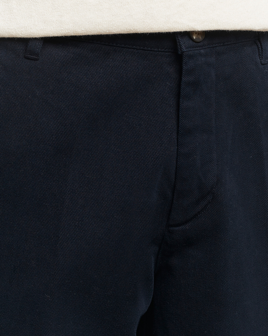 Hombres | Pantalones | A Day's March | Miller Cotton/Lyocell Trousers Navy