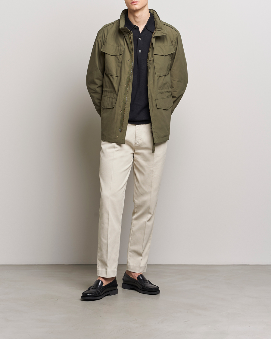 Hombres | Pantalones | A Day's March | Miller Cotton Lyocell Trousers Oyster