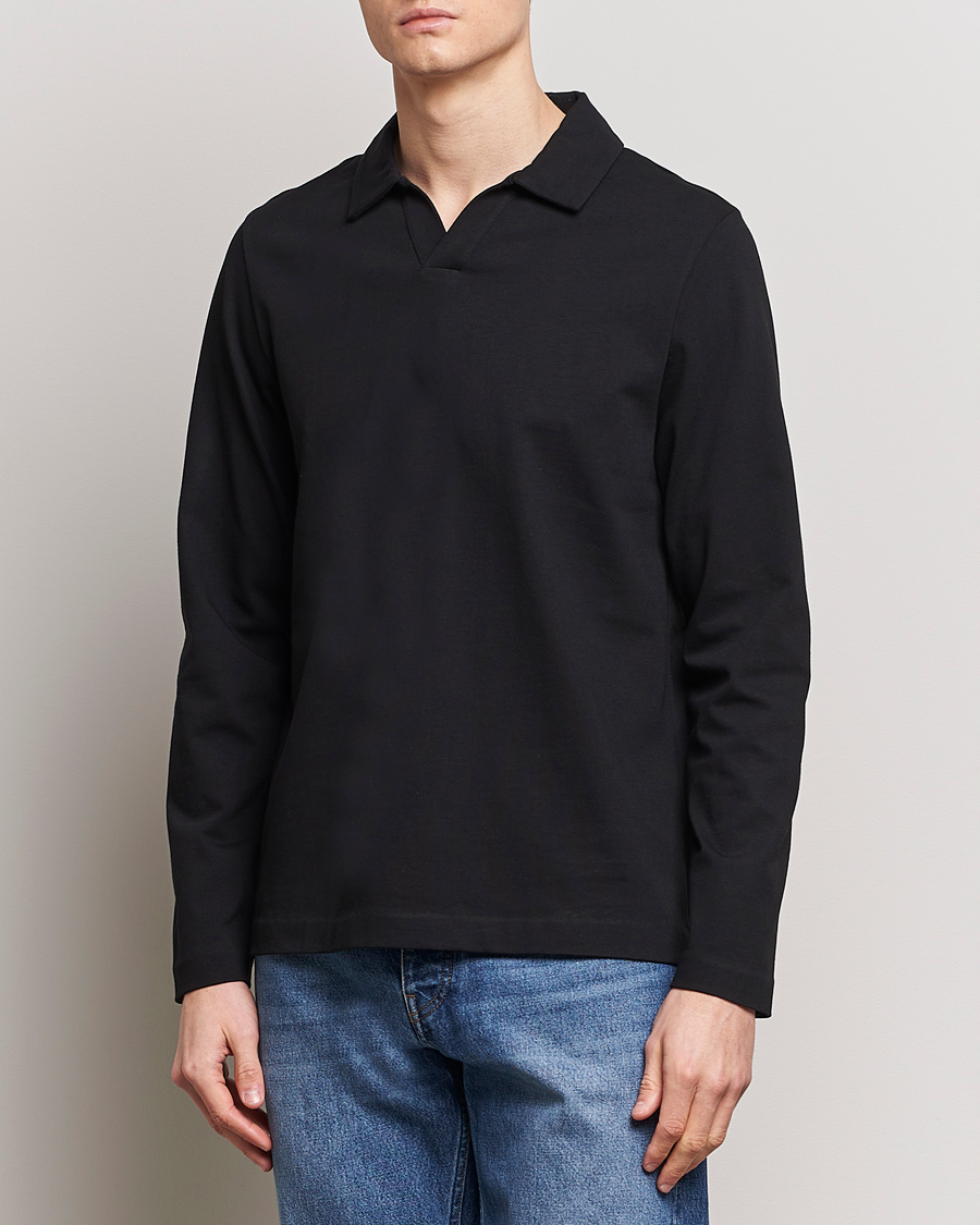 Hombres | Ropa | A Day's March | Branford Long Sleeve Polo Black