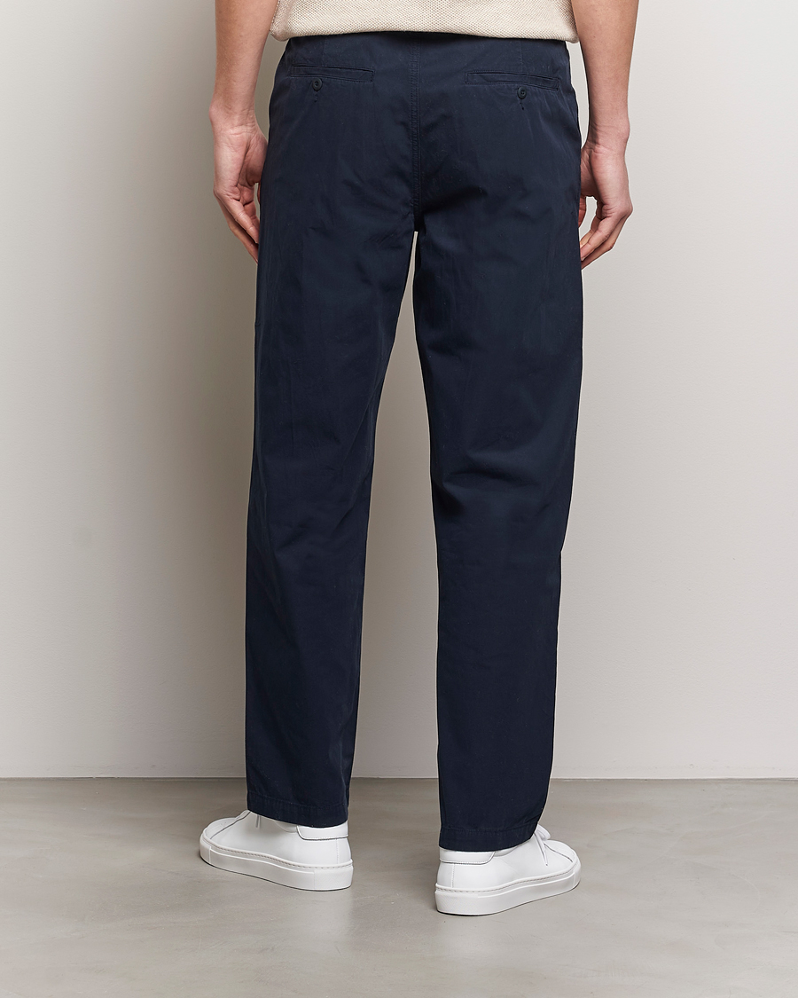 Hombres | Pantalones | A Day's March | Redwood Light Cotton Trousers Navy
