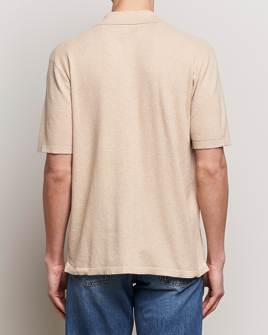Hombres | Camisas | A Day's March | Yamu Knitted Herringbone Shirt Oyster