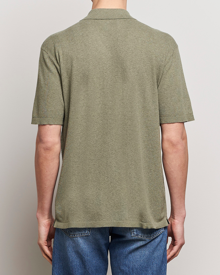 Hombres | Camisas | A Day's March | Yamu Knitted Herringbone Shirt Olive
