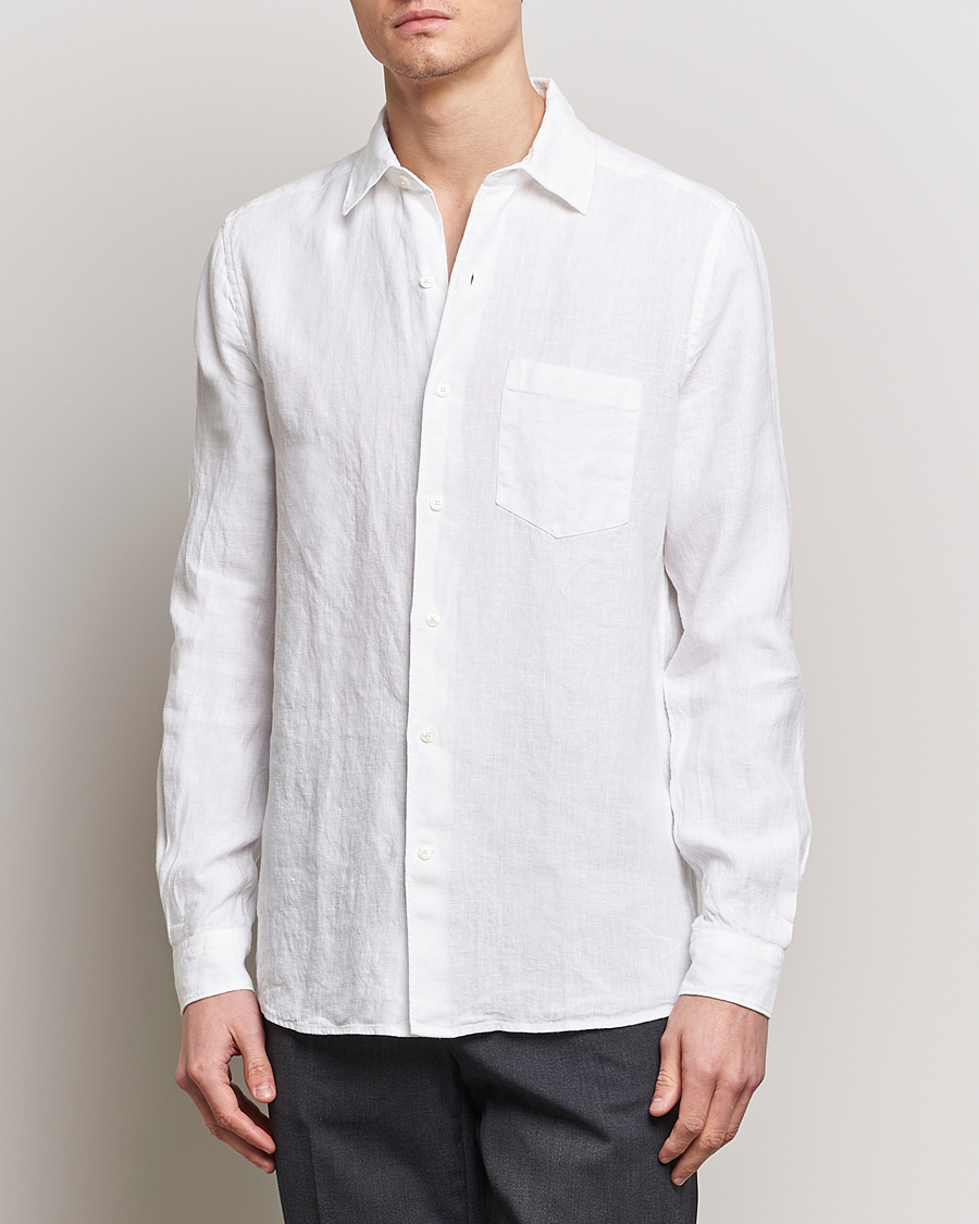 Hombres | Camisas | A Day's March | Abu Linen Shirt White