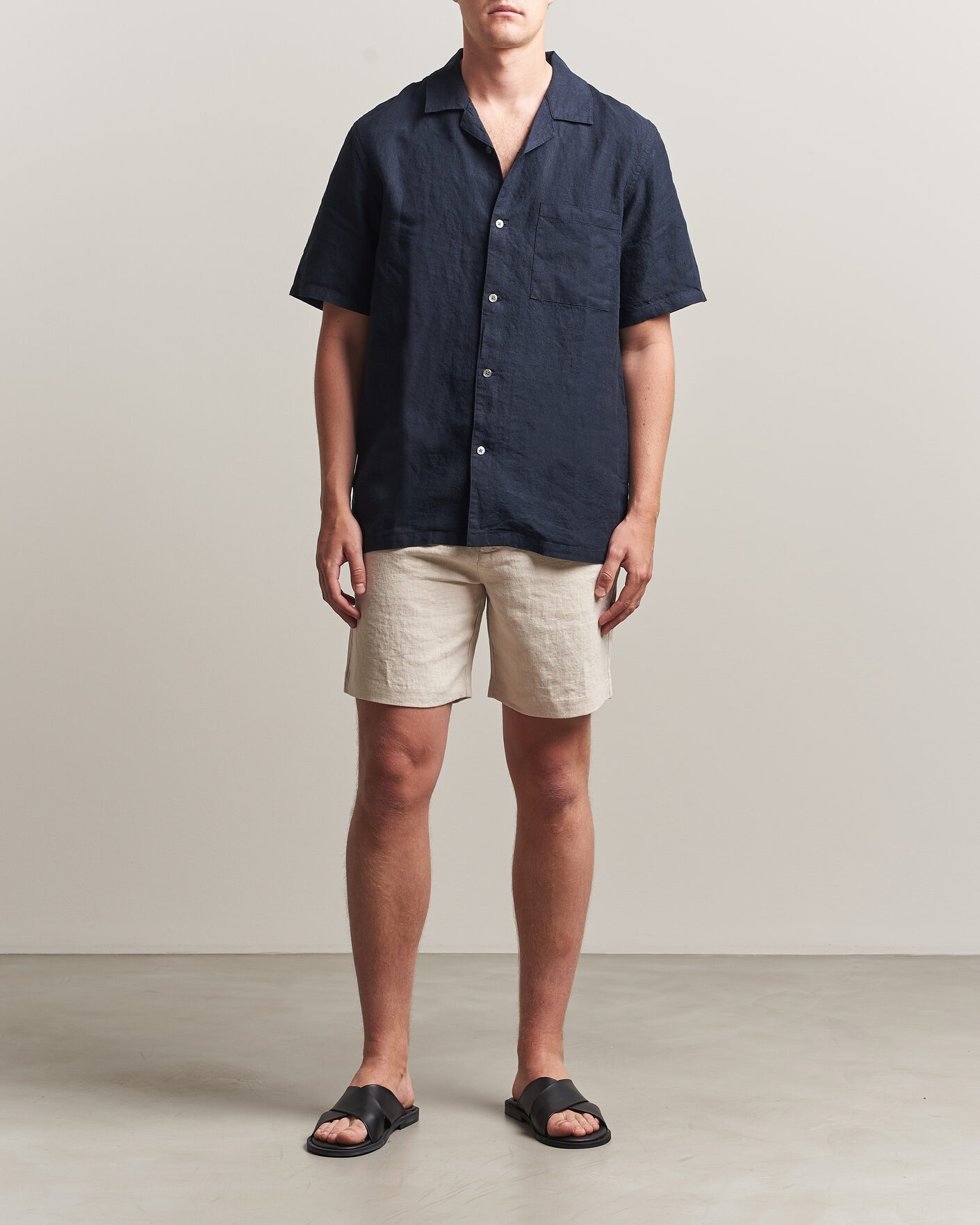 Hombres | Pantalones cortos | A Day's March | Luny Linen Shorts Oyster