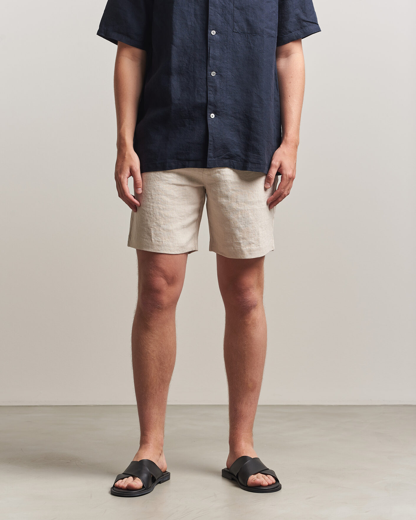 Hombres | Pantalones cortos | A Day's March | Luny Linen Shorts Oyster
