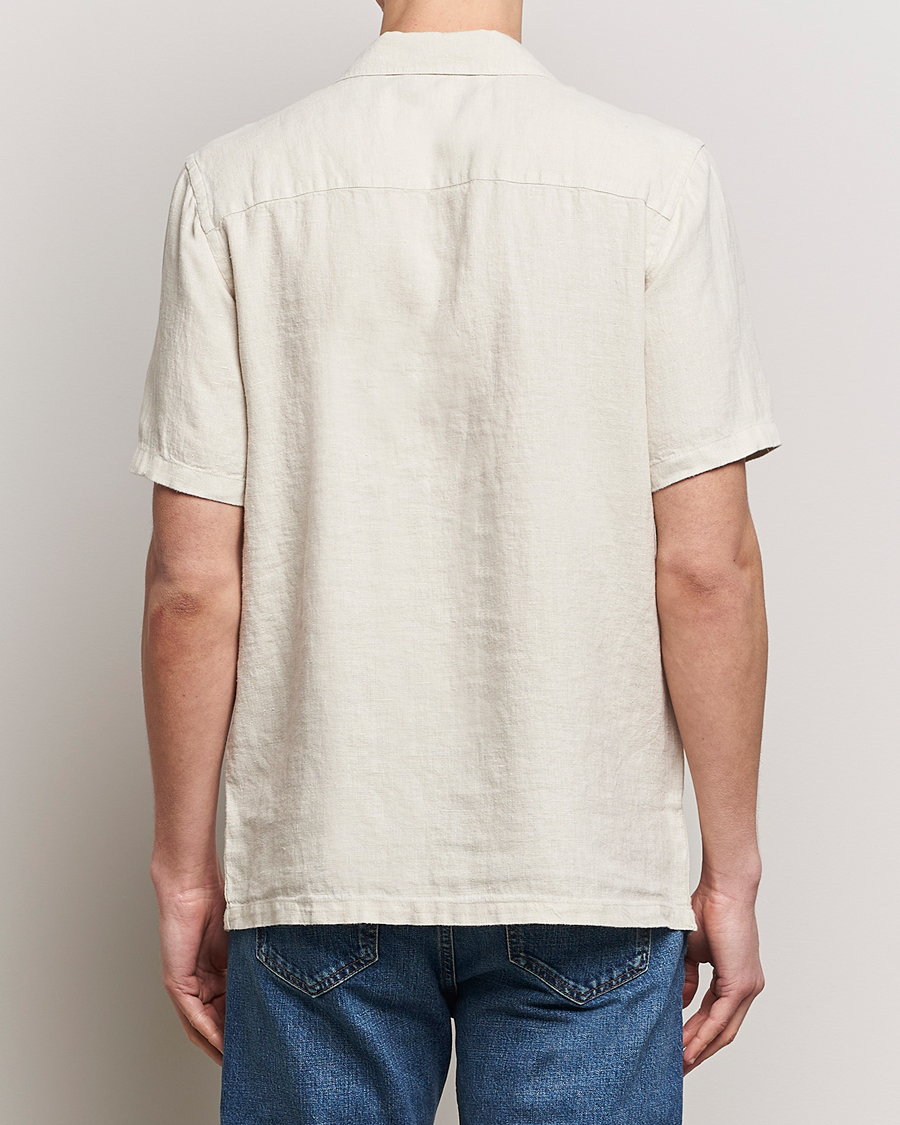 Hombres | Camisas | A Day's March | Yamu Linen Short Sleeve Shirt Sand