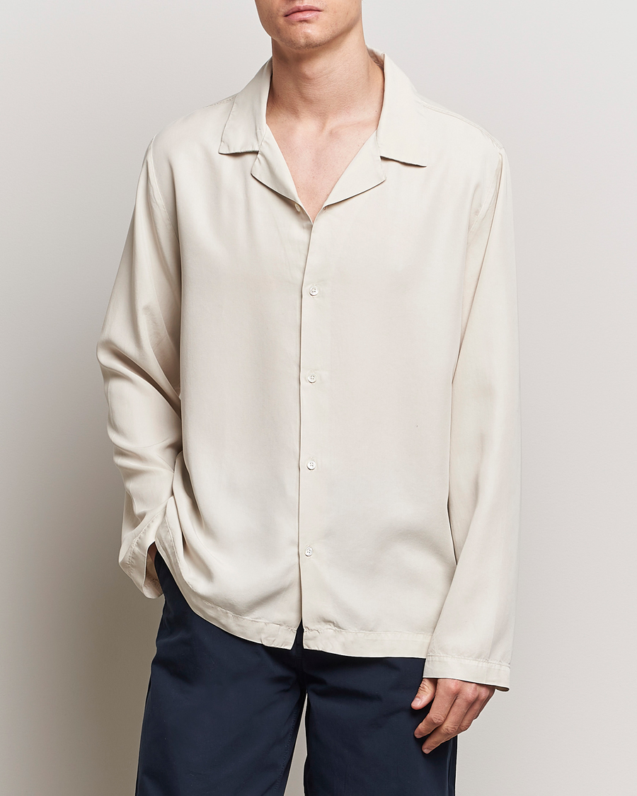 Hombres | Contemporary Creators | A Day's March | Chase Camp Collar Lyocell Shirt Oyster