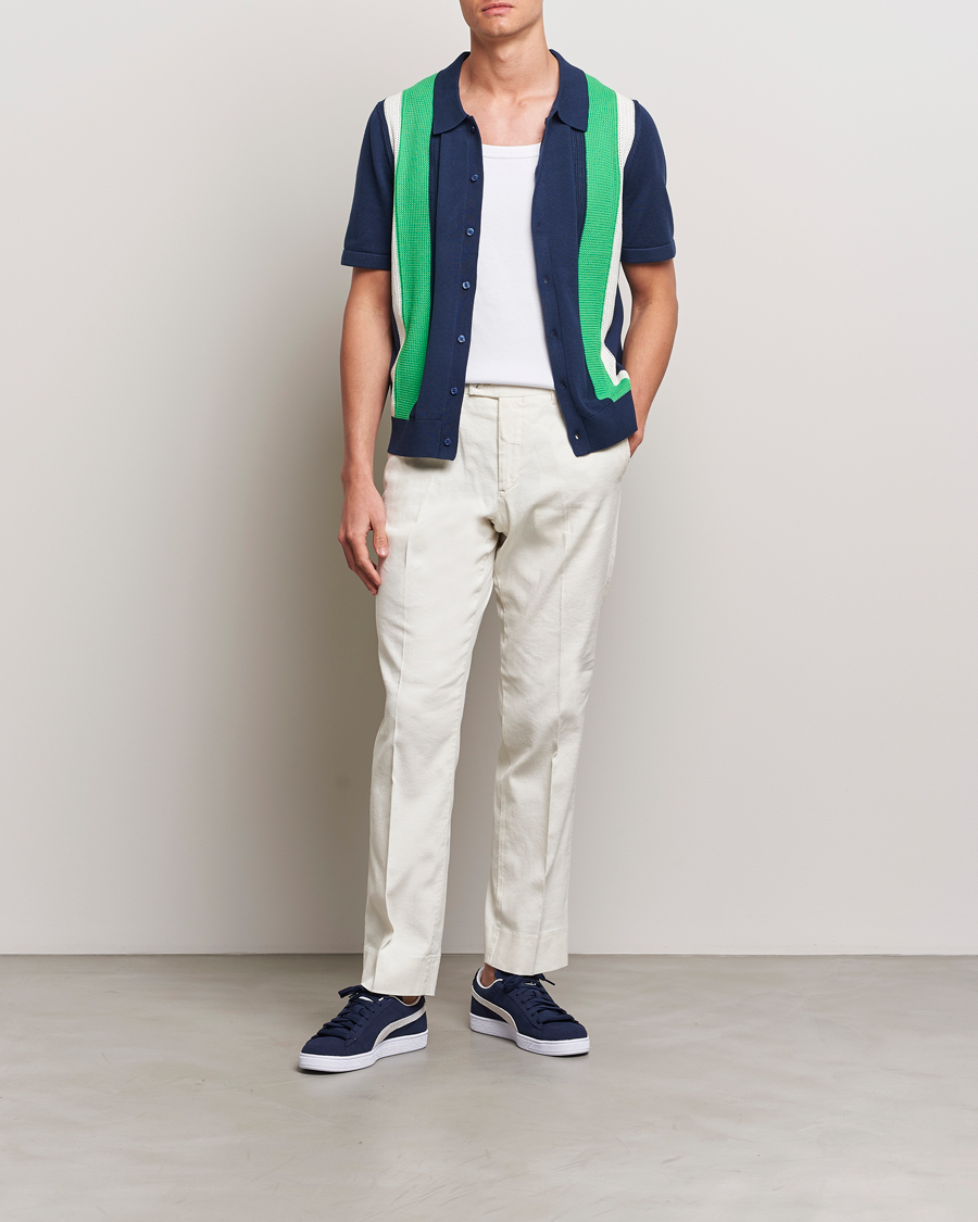 Hombres | Camisas | J.Lindeberg | Reymond Structure Knit Estate Blue