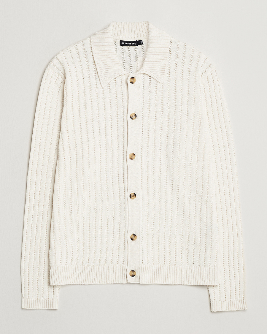Hombres | Jerséis y prendas de punto | J.Lindeberg | Edmondo Collar Cardigan Cloud White