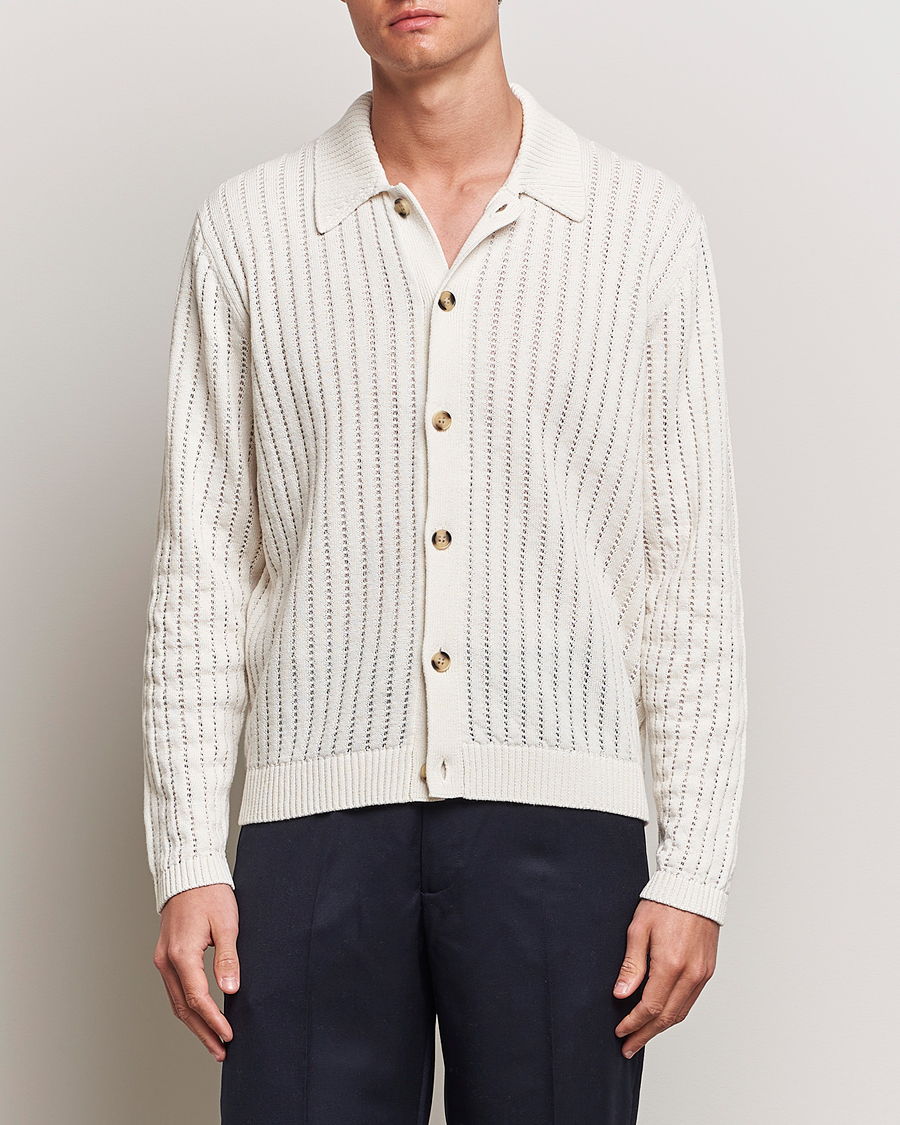 Hombres | Jerséis y prendas de punto | J.Lindeberg | Edmondo Collar Cardigan Cloud White