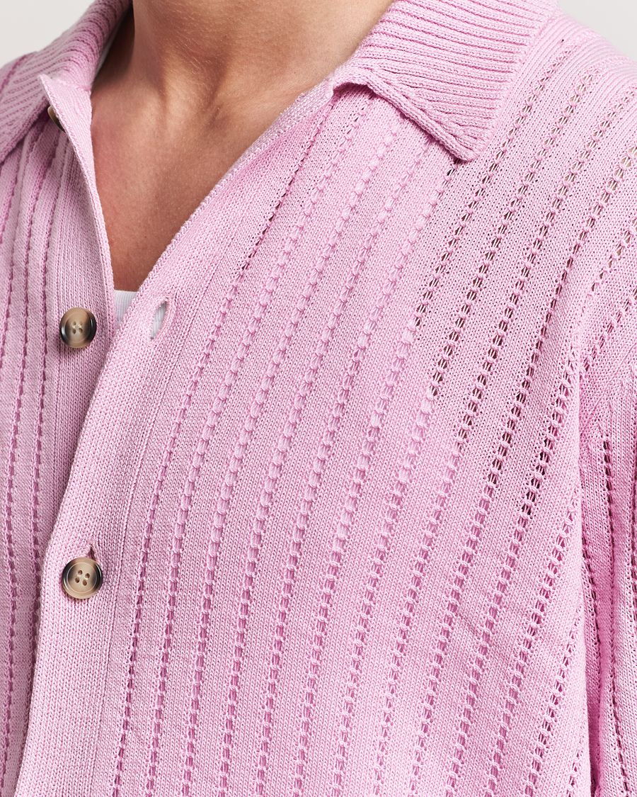 Hombres | Jerséis y prendas de punto | J.Lindeberg | Edmondo Collar Cardigan Pink Lavender