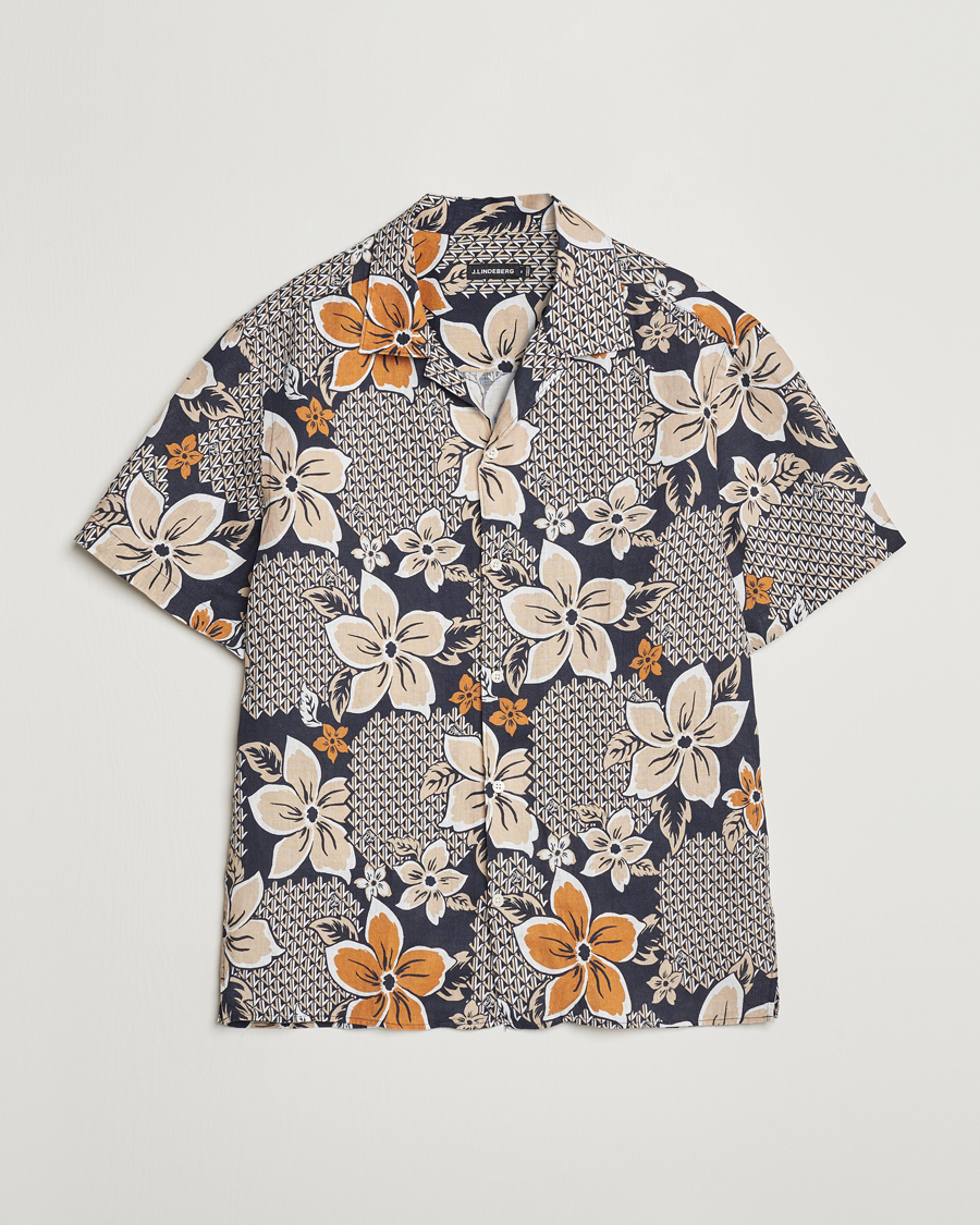 Hombres | Camisas | J.Lindeberg | Elio Linen Island Floral Shirt Island Floral Mix