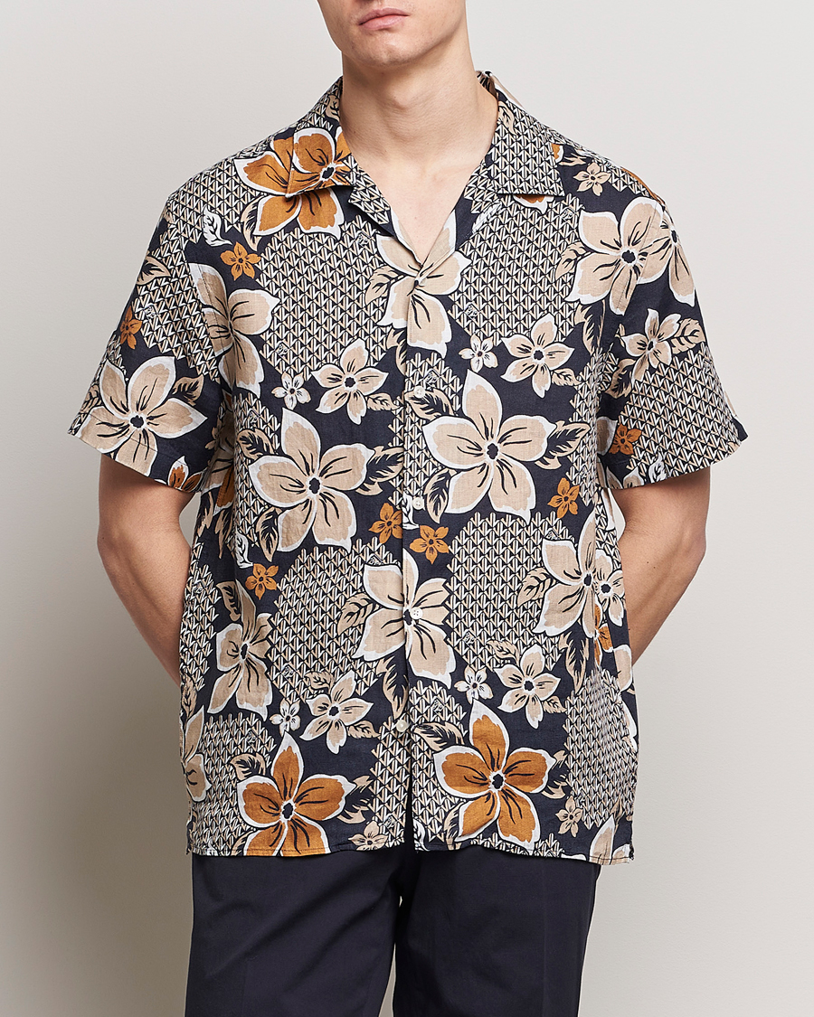 Hombres | Camisas de lino | J.Lindeberg | Elio Linen Island Floral Shirt Island Floral Mix