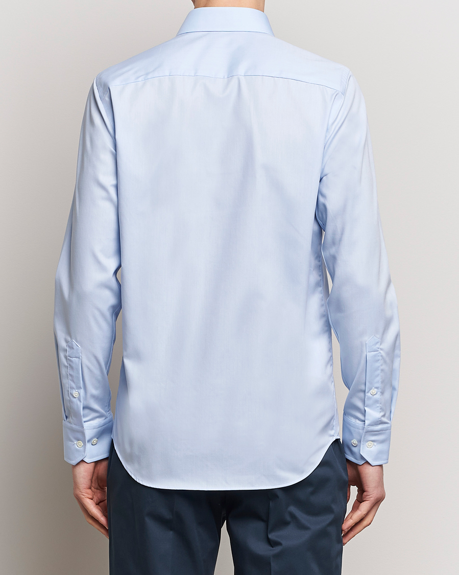 Hombres | Camisas | Oscar Jacobson | Slim Fit Cut Away Non Iron Twill Light Blue